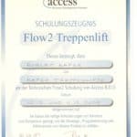 Zertifikat Flow2 Treppenlift